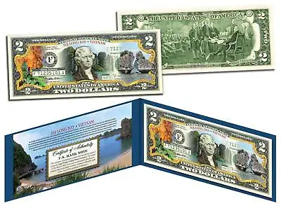 VIETNAM * HA LONG BAY * Dragons Colorized US $2 Bill Legal Tender - Lucky Money • $13.95