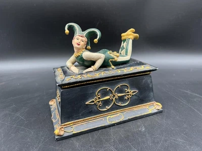 £8 • Buy Jester Clown Resin Collectors Trinket Box And Lid