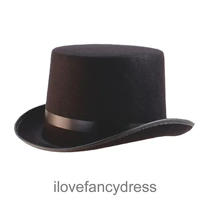 Black Felt Top Hat Magician Fancy Dress Dance Victorian Costume Accessory Lot • £6.99