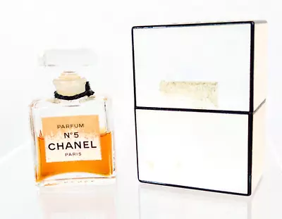 Vintage Chanel No. 5 Pure Parfum  Mini 7 Ml 1/4 Fl Oz With BOX 35% Full READ • $27.50