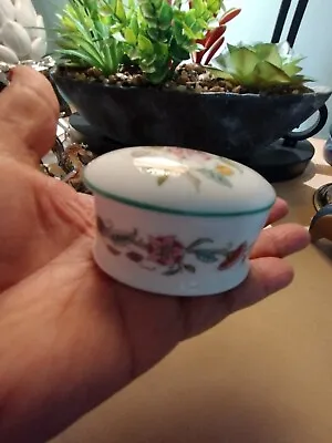 Minton HADDON HALL Miniature Oval Covered Trinket / Pill Box ExC • $25