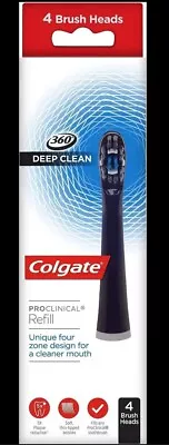 4X Genuine Colgate Omron Toothbrush Heads Proclinical 360 Deep Clean Black UK • £19.99