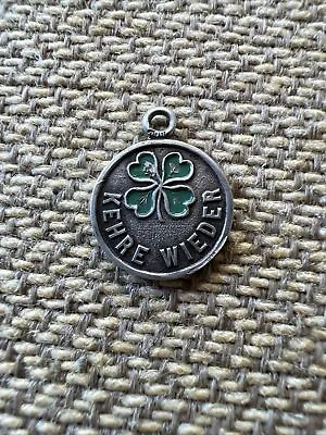 Vintage 800 Silver German Charm Small Begging Good Luck Rare Clover • $68
