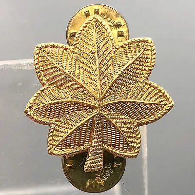 US Army Lieutenant Colonel Major Pin Pinback Gold Oak Leaf HLP-GI Vietnam Era 2 • $12.59