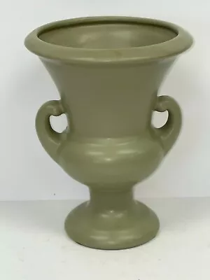 Vtg Haeger Pottery Double Handled Olive Drab Green 9  Trophy Urn Planter Vase • $8.99