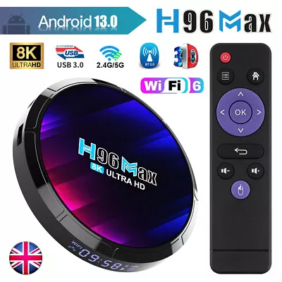 H96 Max RK3528 Android 13.0 Smart TV Box Quad Core 8K UHD 5G WiFi6 Media Player • £34.79