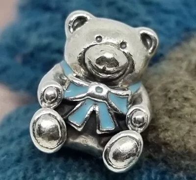 Genuine Pandora It’s A Boy Teddy Bear Blue Enamel Charm  💕 S925 ALE • £22