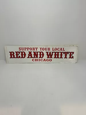 Vintage Support Your Local Red And White Chicago Hells Angels Bumper Sticker  • $10