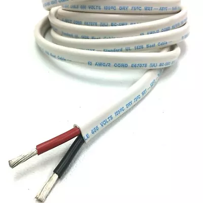 10/2 AWG Gauge Marine Grade Wire Boat Cable Tinned Copper Flat Black/Red • $58.65