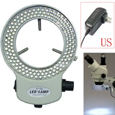 144 LED Stereo Bulbs Microscope Ring Light Illuminator Lamp Adjustable US Plug • $23.99