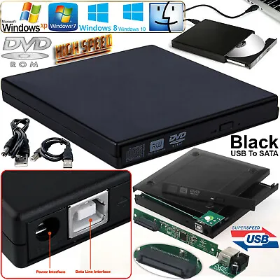 £9.29 • Buy External Laptop PC USB To IDE DVD CD Rom Drive Caddy Case Cover Enclosure UK