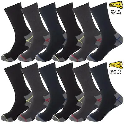 Mens Work Socks Thick Heavy Duty Boot Sock Cushion Heel Reinforced Toe Size 6-14 • £5.69