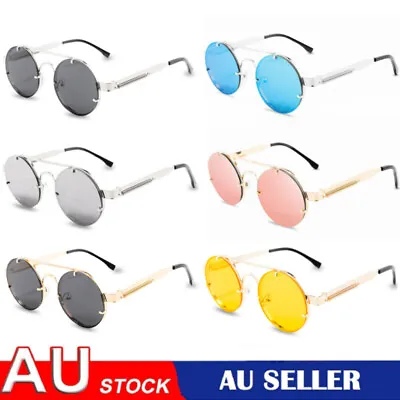 $12.34 • Buy Vintage Punk Style Sunglasses Men Retro Round Metal Frame Women Sun Glasses