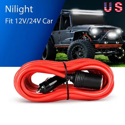 Nilight 14ft Extension Cord Cable Heavy Duty Charger W/ Cigarette Lighter Socket • $10.99