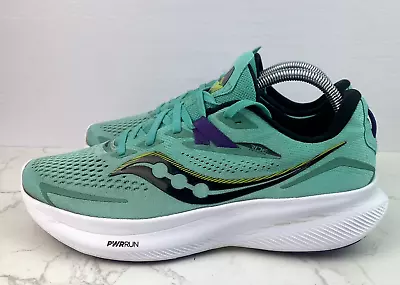 Saucony Ride 15 Running Shoes Cool Mint Gym Trainers  UK 8 • £34.99