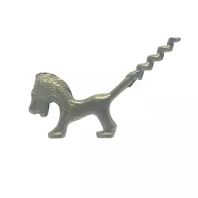 Vintage Brass Lion Big Cat Cork Screw Tail 3  • $20