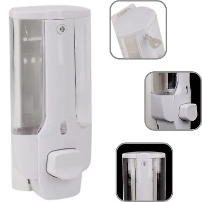 Wall Mounted Soap Dispenser Bathroom Liquid Hand Wash Shower Gel Shampoo Holder • £6.57