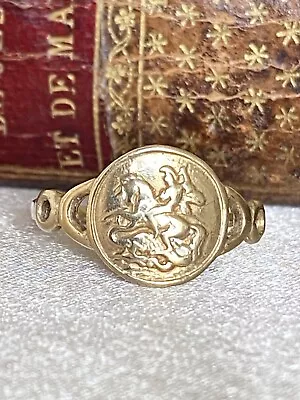 Ladies Vintage 9ct Gold St George’s  Signet Ring Size P 1.7g Stunning !! • £99