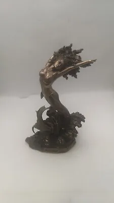 Yemaya Goddess Of Water Figurine Bronze Mermaid Ocean Ornament Fantasy Nemesis • £44.99