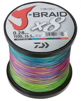 Daiwa J Braid X8 1500m Multi-coloured @ Otto's TW • $249