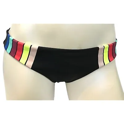 Victoria's Secret PINK Retro Rainbow Stripe Mini Cheeky Swim Bottom M • $21.95