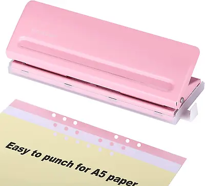 WORKLION Adjustable 6 Hole Punch: Metal Six Hole Puncher For Planners And 6-Ring • $28.24
