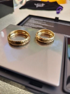 £95 • Buy 9ct 9k Gold Pair Wedding Engagement Rings Matching His & Hers Read Description 