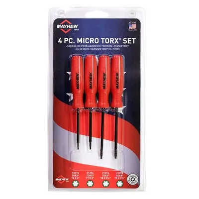 Mayhew 4pc Torx Micro Precision Screwdriver Set 31030 T6-T9 Made In USA • $29.99