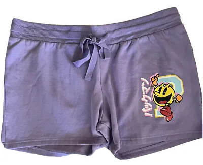 Women’s Running Shorts Purple Pac-Man Fleece Gym Shorts Size L • $8.99