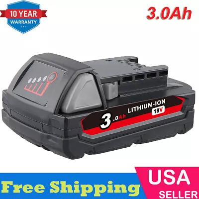 18 Volt For 18V Milwaukee M18 CP3.0 Lithium Ion Compact Battery 3.0Ah 48-11-1820 • $17.92