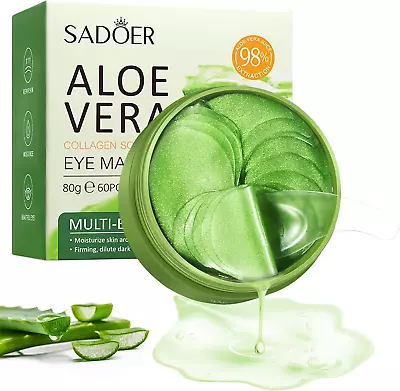 Under Eye Mask - 60 PCS Aloe Vera Under Eye Patches - Combat Puffy Eyes Dark Ci • $21.69