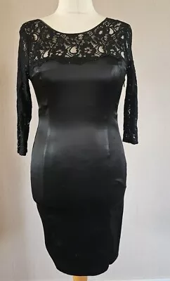 Womens Black Silk And Lace Dress Belle By Oasis Uk Size 10 • £3.99