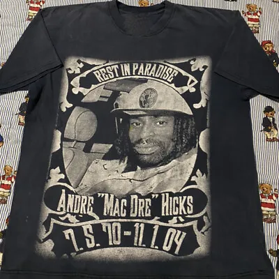 Vintage Mac Dre Rapper Heavy Cotton Black Full Size Unisex Tee Shirt AA942 • $18.28