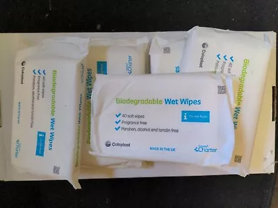 Biodegradable Fragrance Free Soft Wet Wipes Charter 5 Packs • £3