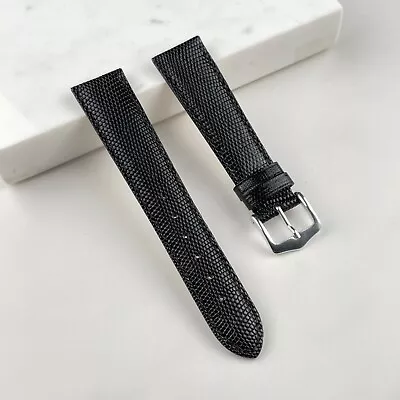 20mm Genuine Lizard Black Leather Watch Strap Band Made For Rolex Datejust • £65