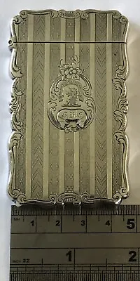 Antique Card Case. Rare Half Size. Silver Hallmarked. Nathaniel Mills • £280