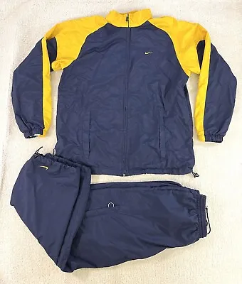 Vintage Nike Track Suit 2000s Y2K Blue Yellow Michigan Wolverine Colors Mens XL • $94