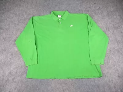 Lacoste Polo Shirt Mens 10 Green Long Sleeve Cotton Knit Croc Logo Big & Tall • $19.95