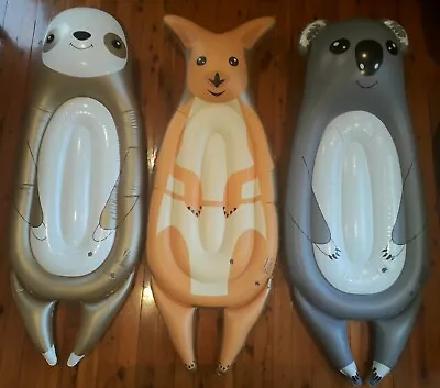 $69.99 • Buy 3 X Inflatable Pool Float Sloth Koala Kangaroo Swimming Raft Lounger Adults Kids