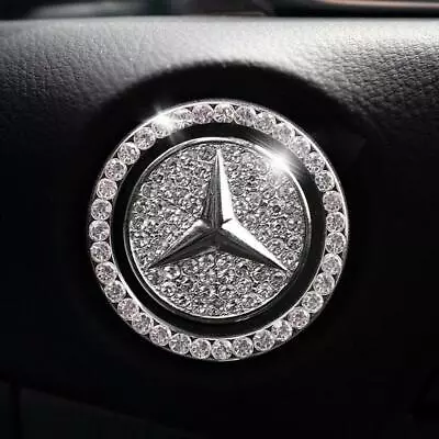 Mercedes Start Button Bling Car Décor Crystal Rhinestone Car Bling Ring Emblem • $14.99