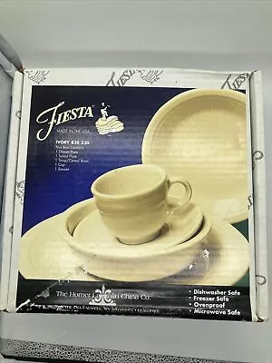 Fiesta Ware ~ Homer Laughlin ~ Ivory 5 Piece Place Setting New Open Box 830 330 • $36.99