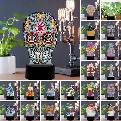 $23.71 • Buy LED Diamond Painting Night Light Table Lamp Drill Rhinestone Art DIY Room Decor