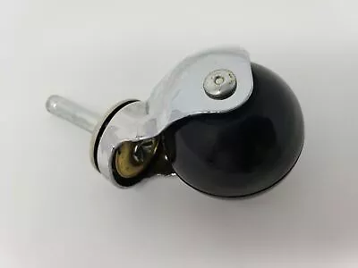$24.95 • Buy Set Of 4 Hooded 2  BALL Stem CASTERS Vintage Swivel Black Polished Chrome New