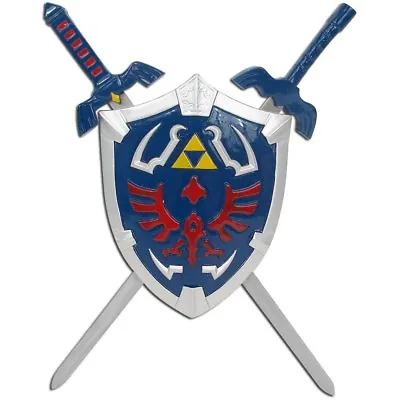 Zelda Hylian Shield & Swords Triforce Wall Mini Display Set Collectible Link • $26.05