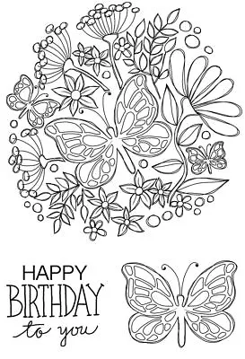 £6 • Buy Woodware Clear Stamp Set - Butterfly Posy By Jane Gill-  JGS568