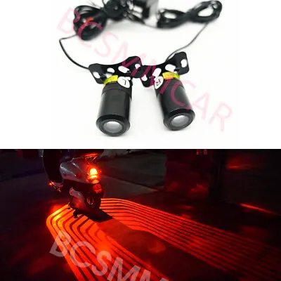 LED Motorcycle Side Wings Welcome Lights Decorative Ambient Lamp Red Waterproof • $24.20