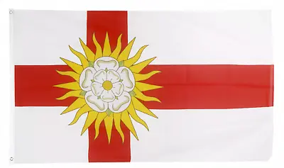 West Riding Of Yorkshire Flag 5 X 3 FT - 100% Polyester With Eyelets County Rose • £6.99