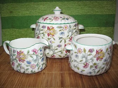 Set Of 3 Minton Haddon Hall Creamer Sugar Bowl & Candy Dish • £56.89