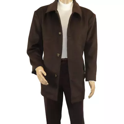 Men's Pea Top Coat Veronesi Wool Cashmere ARNO Brown 46 Regular • $89.99