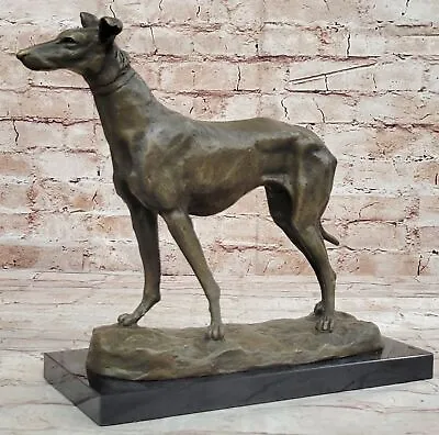 £219.73 • Buy Art Deco Hot Cast Grey Hound Dog Pet Animal Bronze Sculpture Marble Base Deal